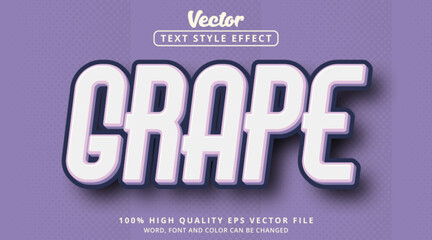 Editable text effect, Grape text with a simple color combination effect and uses a bold font