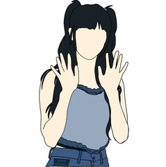 Illustration vector of Kpop street fashion. Street idols of Korea. K-pop female fashion idol. In casual clothes before entering the music show organizer's tv building