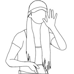 Illustration vector of Kpop street fashion. Street idols of Korea. K-pop female fashion idol. In casual clothes before entering the music show organizer's tv building