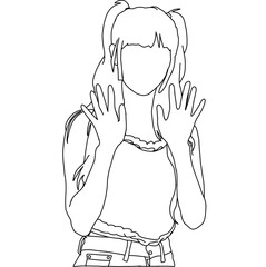 Illustration vector of Kpop street fashion. Street idols of Korea. K-pop female fashion idol. In casual clothes before entering the music show organizer's tv building