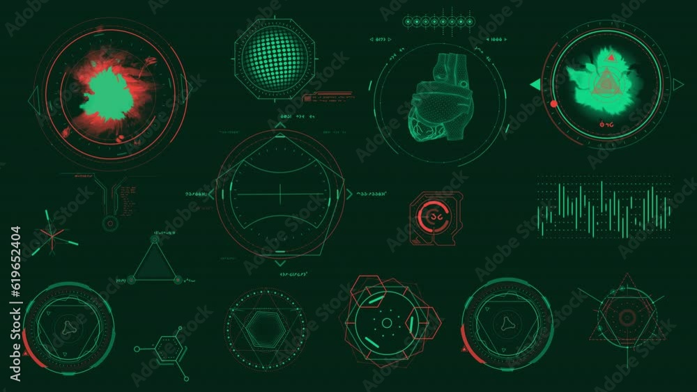 Poster parts and elements of the alien interface on the alpha channel.
