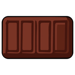 Chocolate bar clipart flat design on transparent background, dessert isolated clipping path element