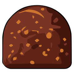Chocolate clipart flat design on transparent background, dessert isolated clipping path element