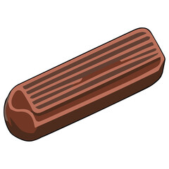 Wafer chocolate clipart flat design on transparent background, dessert isolated clipping path element