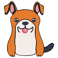 Dog clipart flat design on transparent background, animal isolated clipping path element