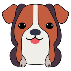 Dog clipart flat design on transparent background, animal isolated clipping path element