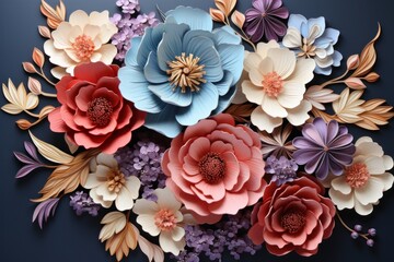 floral wallpaper with pastel shades