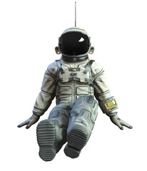Astronaut on transparent background, 3d render