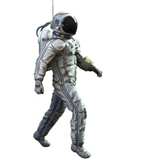 Astronaut on transparent background, 3d render