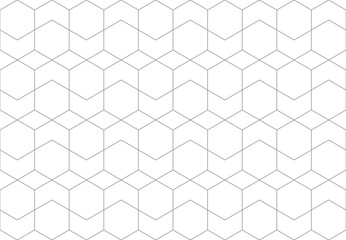 Hexagon abstract geometric seamless pattern. Vector Repeating Background.