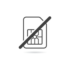 Vector Isolated No SIM Card Microchip Icon