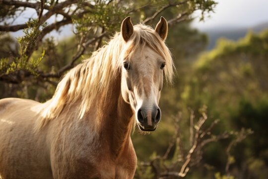 Photograph Of Horse Natural Light, Generative AI