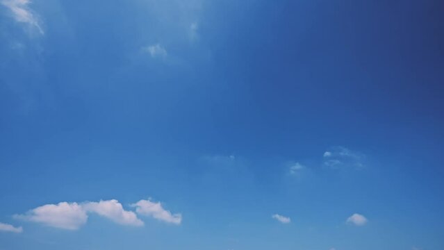 初夏の青空と白い雲のタイムラプス　4K UHD