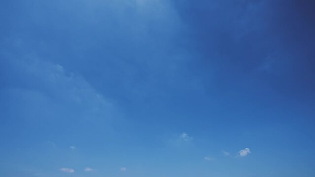 初夏の青空と白い雲のタイムラプス　4K UHD