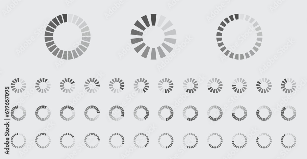 Fototapete circular loading buffering icons vector set video ready for animation gif all keyframes frames bufri