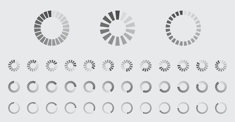 Circular Loading Buffering Icons Vector Set Video Ready for Animation Gif All Keyframes Frames Bufring Circle Waiting for Connection Buffer Preloader Download Symbol Easy Replace Color