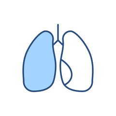 Lungs related vector icon. Lungs sign. Isolated on white background. Editable vector illustration