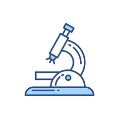 Microscope related vector line icon. Isolated on white background. Vector illustration. Editable stroke
