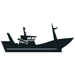 silhouette of ship,boat element,modern ship icon