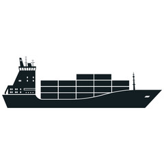 Obraz premium silhouette of ship,boat element,modern ship icon