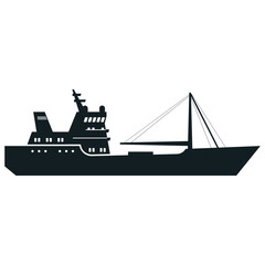 Obraz premium silhouette of ship,boat element,modern ship icon