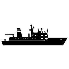 Obraz premium silhouette of ship,boat element,modern ship icon