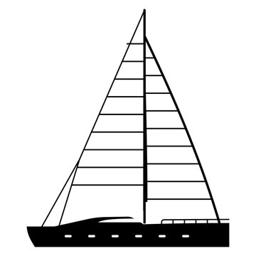 recommend clip art: silhouette of sailboat,sailboat element,modern ship icon