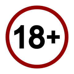 Under 18 years sign prohibition symbol.