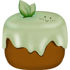 green apple with leaf