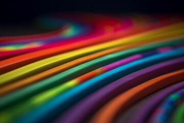 Abstract rainbow light poles colorful line
