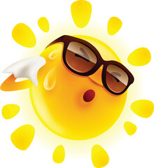 sun with sunglasses
