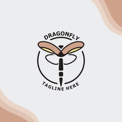Dragonfly logo design modern and elegant minimalist color style monoline illustration