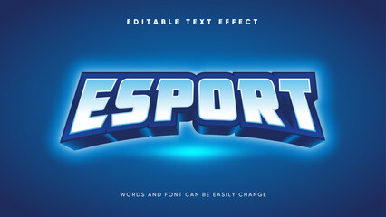 Esport editable 3D text effect vector image