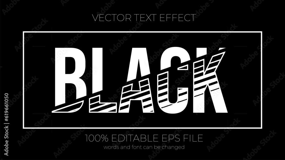 Poster black editable text effect style, eps editable text effect