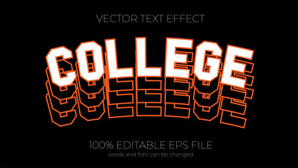 college editable text effect style, EPS editable text effect