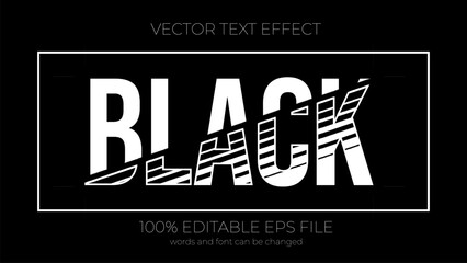 black editable text effect style, EPS editable text effect