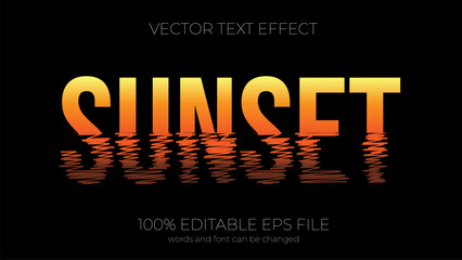 Sunset editable text effect style, EPS editable text effect - obrazy, fototapety, plakaty