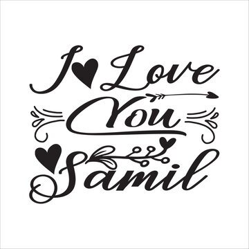 i love you samil svg design