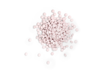 Pile of Quick Dissolve Melatonin Pills Isolated with shadow Flat lay Top Down View