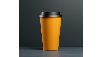 disposable coffee cup mockup elk mkv template, in the style of yellow and bronze
