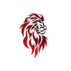 Vector graphic illustration of lion head design for tattoo
