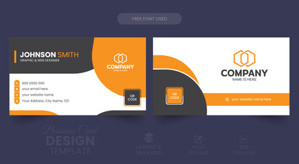 vector digital marketing and corporate business card design template. Double-sided creative business card template. Portrait and landscape orientation. Horizontal and vertical layout.