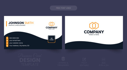 vector digital marketing and corporate business card design template. Double-sided creative business card template. Portrait and landscape orientation. Horizontal and vertical layout.