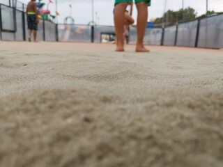 Sand background, beach, sea after rain, sand background