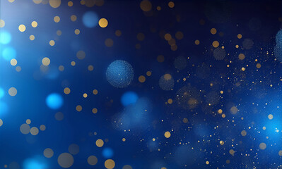 blue and gold bokeh particles abstract background, festive, christmas, gold and blue glitter