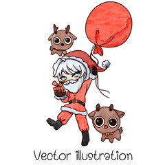 Santa Claus character, vector illustration For decorating on Christmas Day