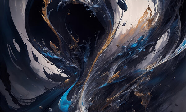 Mercurius Nuances Waves Abstract Background ink flow