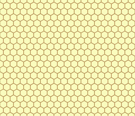 Seamless yellow honeycomb pattern. Endless honey comb hexagon pattern.