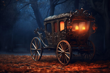 Fototapeta na wymiar Spooky Carriage created with Generative AI technology