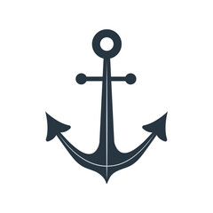 Anchor icon isolated on white background. Marine logo. Nautical symbol. Vector illustration in flat style.